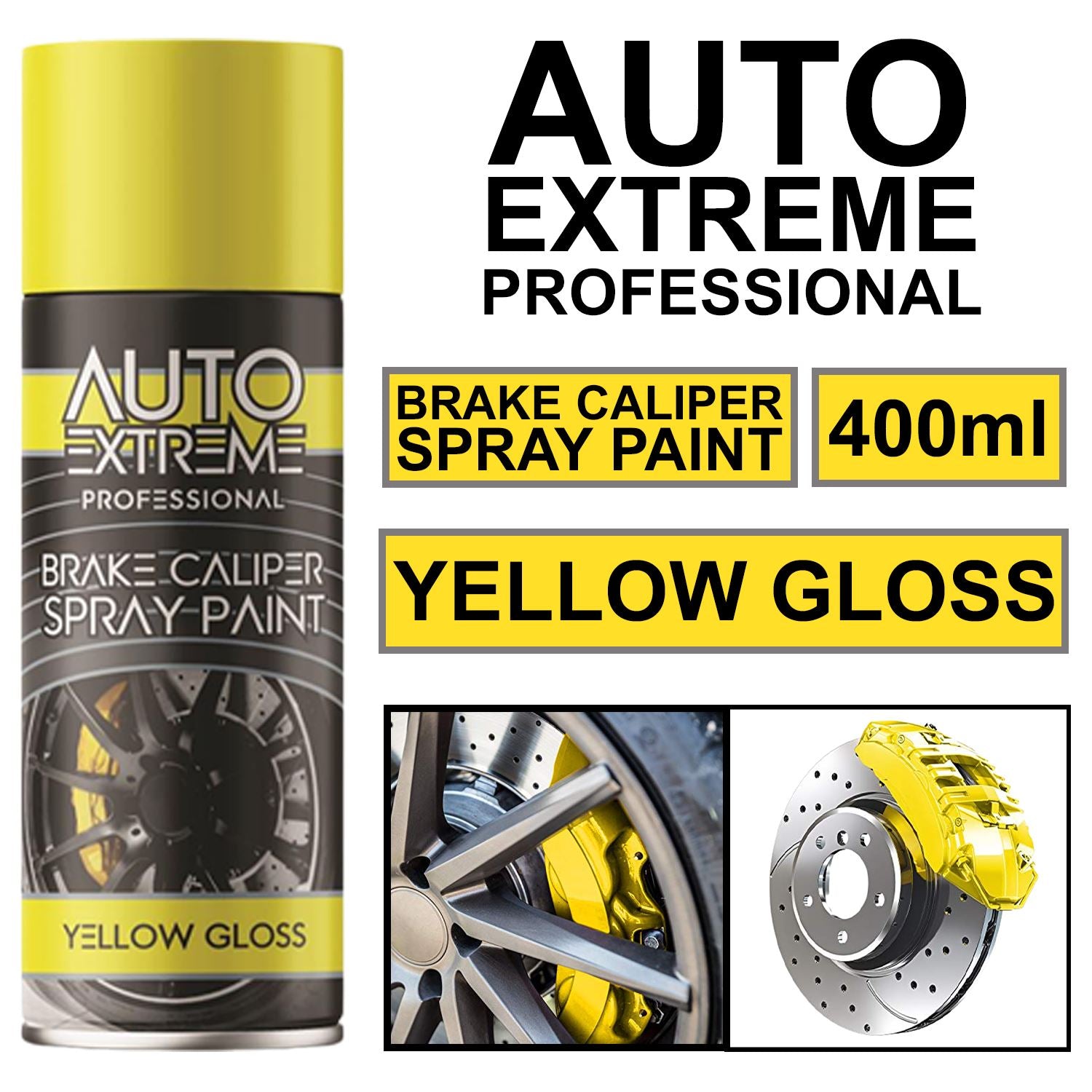 1X - Break Caliper Yellow Gloss Spray Paint 400ml Spray Paint
