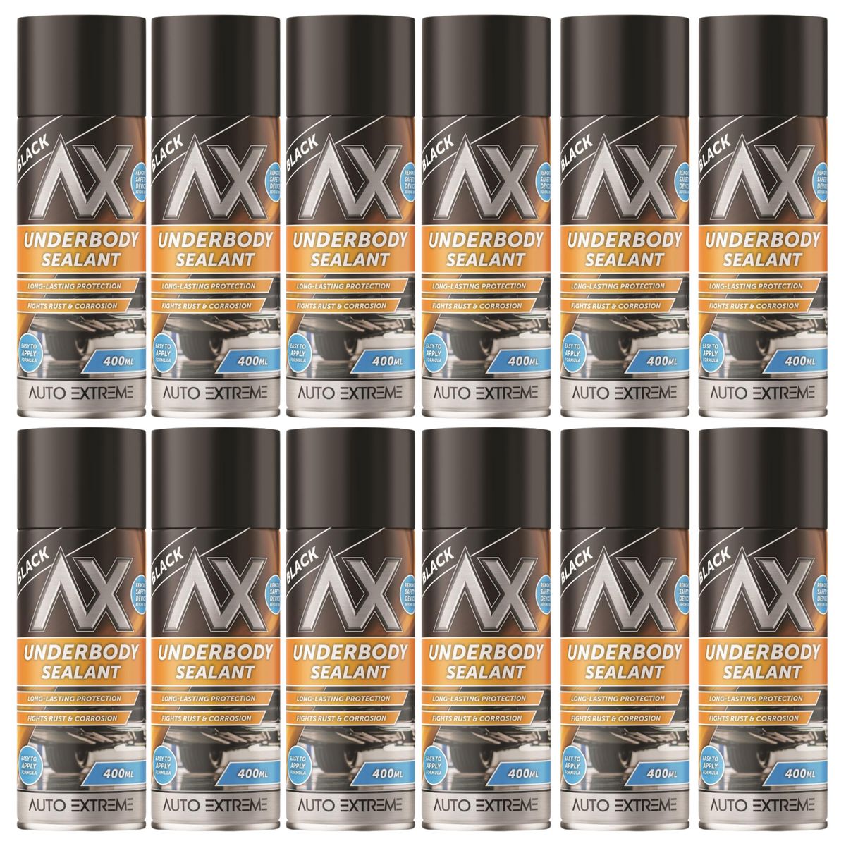 12X Underbody Sealant Black Spray 400ml