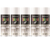 5X Paint Factory White Matt Spray Paint 400ml