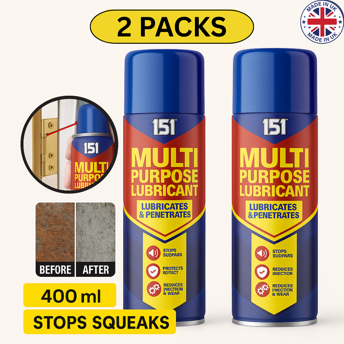 2X 151 Multi-Purpose Lubricant Spray lubricants & Penetrates 300ml