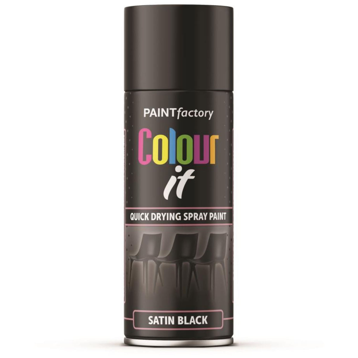 Paint Factory Black Satin Spray Paint 400ml