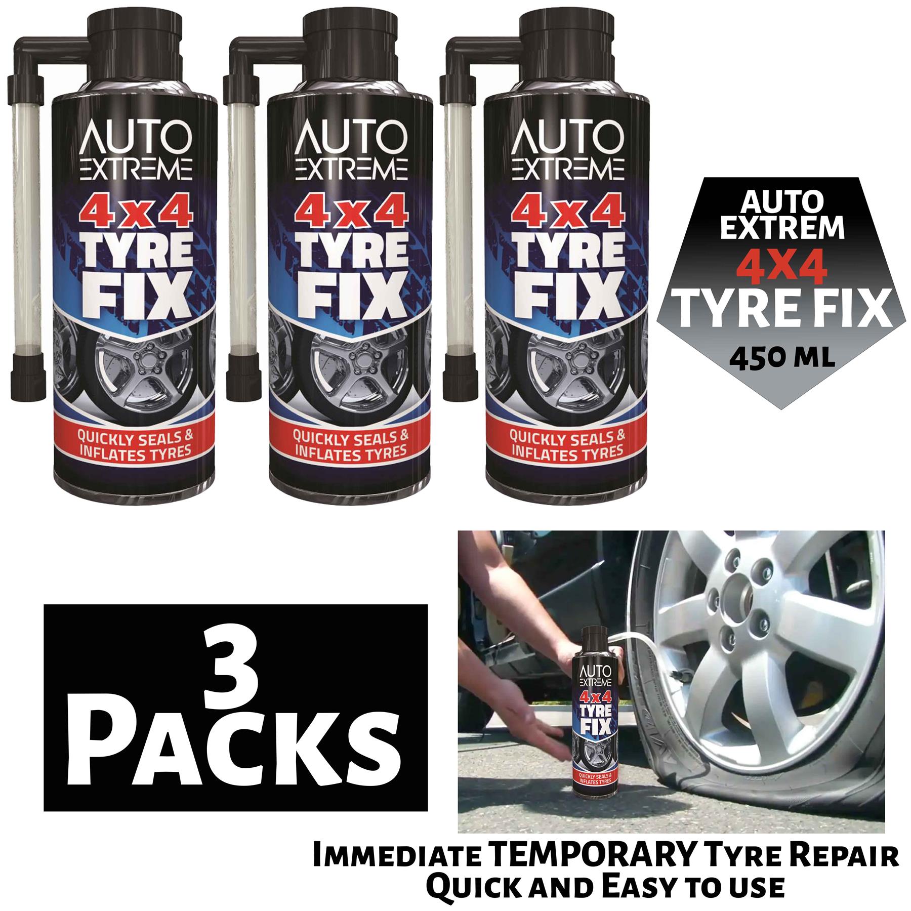 3X Auto Extreme Tyre Fix Large Size 450Ml Inflater
