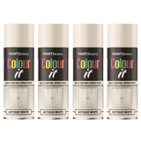 4X Paint Factory Antique White Gloss Spray Paint 400ml