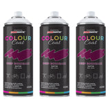 3X Deep Bordeaux RAL 4004 Satin Spray Paint 400ml