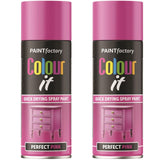 2X Paint Factory Perfect Pink Gloss Spray Paint 400ml