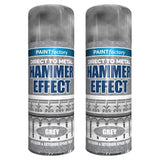 2X Paint Factory Grey Hammered Spray Paint 400ml Spray Paint