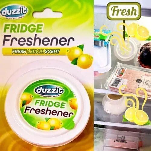 Duzzit lemon fridge freshener pack with fresh lemon scent for eliminating odours in your fridge