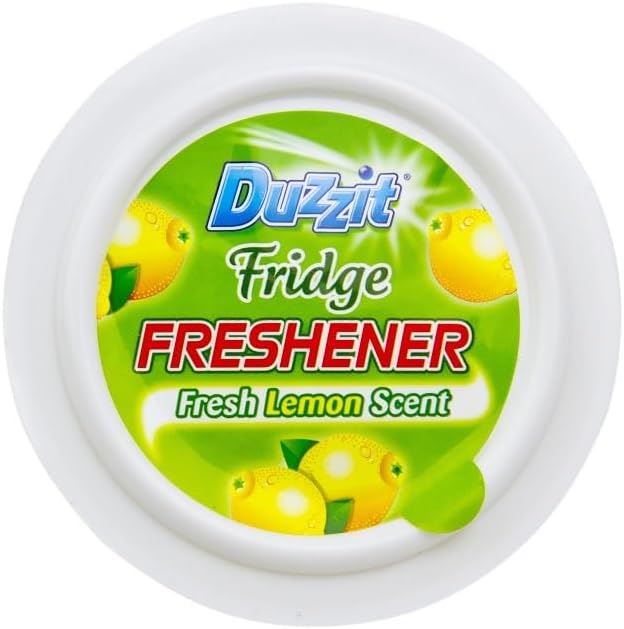 DuZit lemon scented fridge freshener with fresh lemon scent for odour elimination