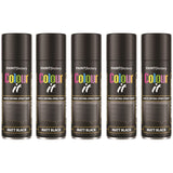 5X Paint Factory Black Matt Spray Paint 250ml
