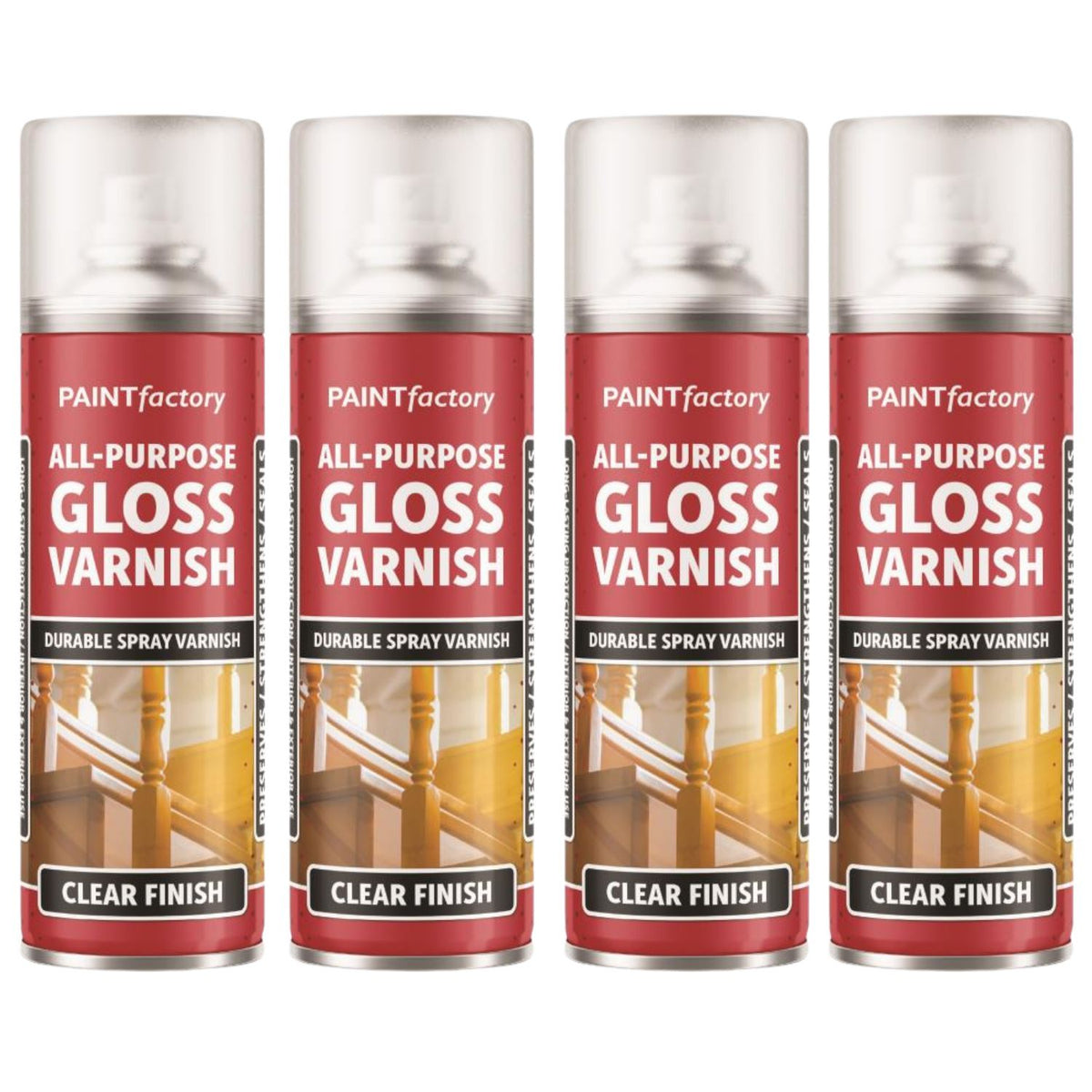 4X Paint Factory Clear Gloss Varnish Spray 250ml