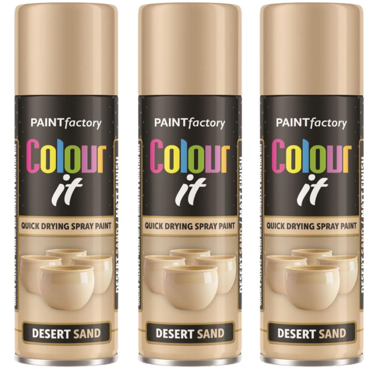 3X Paint Factory Desert Sand Matt Spray Paint 250ml