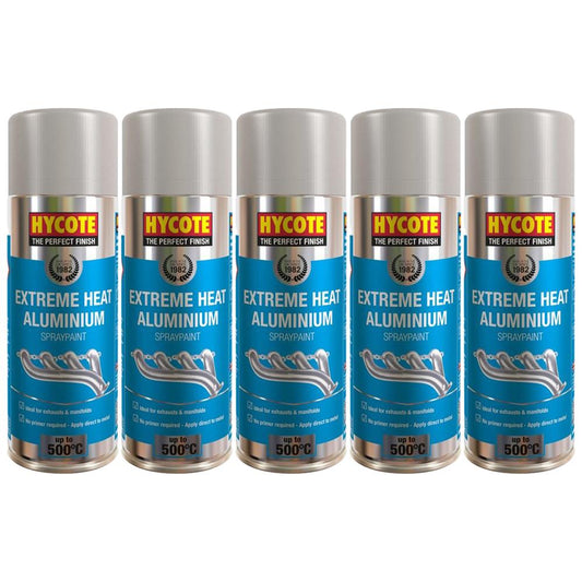5X Hycote Extreme Heat Aluminium Spray Paint 400ml