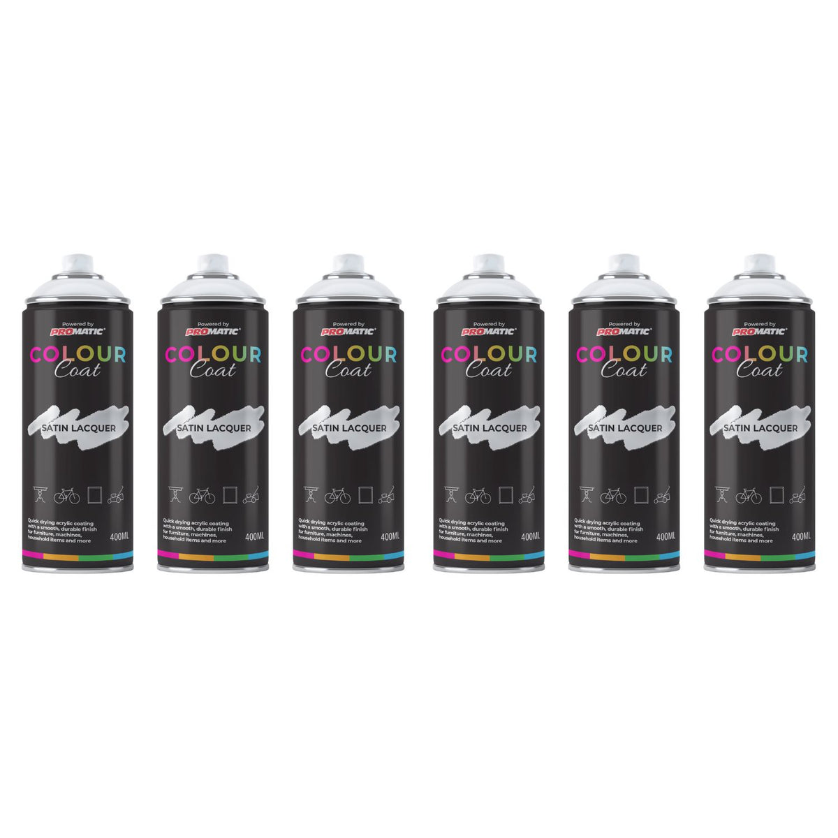 6X Clear Coat Clear Satin Spray 400ml