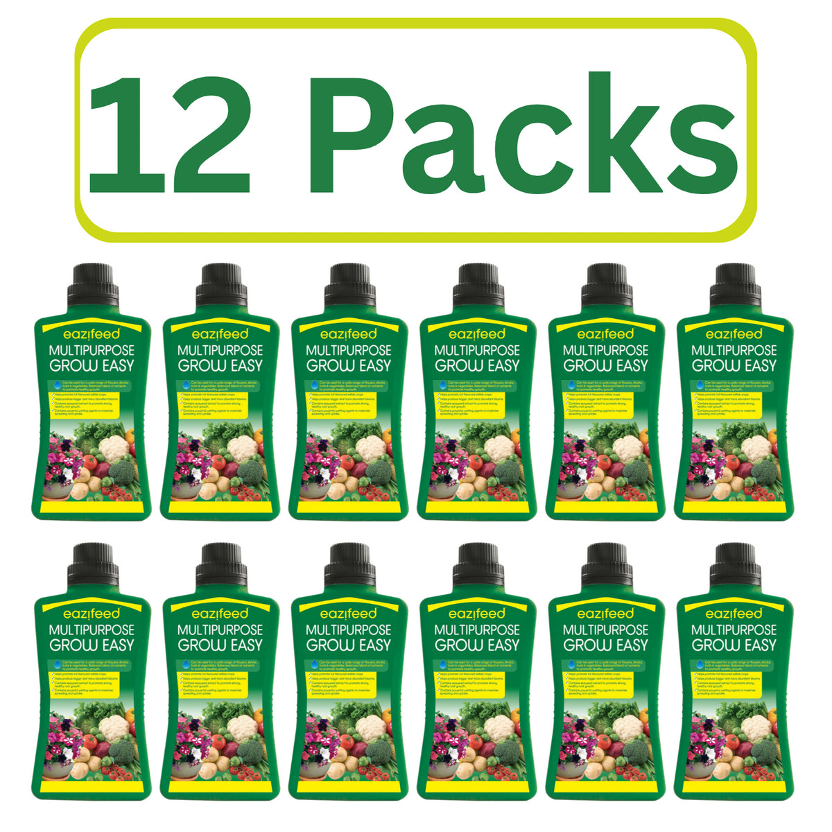 12X Multi Purpose Liquid Plant Food Concentrate Eazifeed For Fruit Flowers 500ml