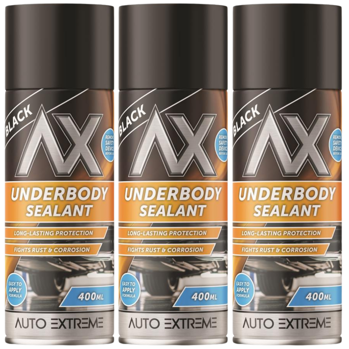 3X Underbody Sealant Black Spray 400ml