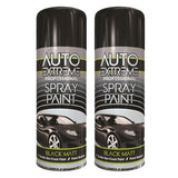 2X Auto Extreme Black Matt Spray Paint 400ml Spray Paint