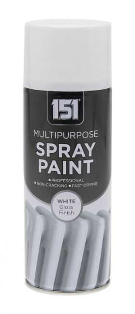 4X 151 White Gloss Spray Paint 400ml Spray Paint
