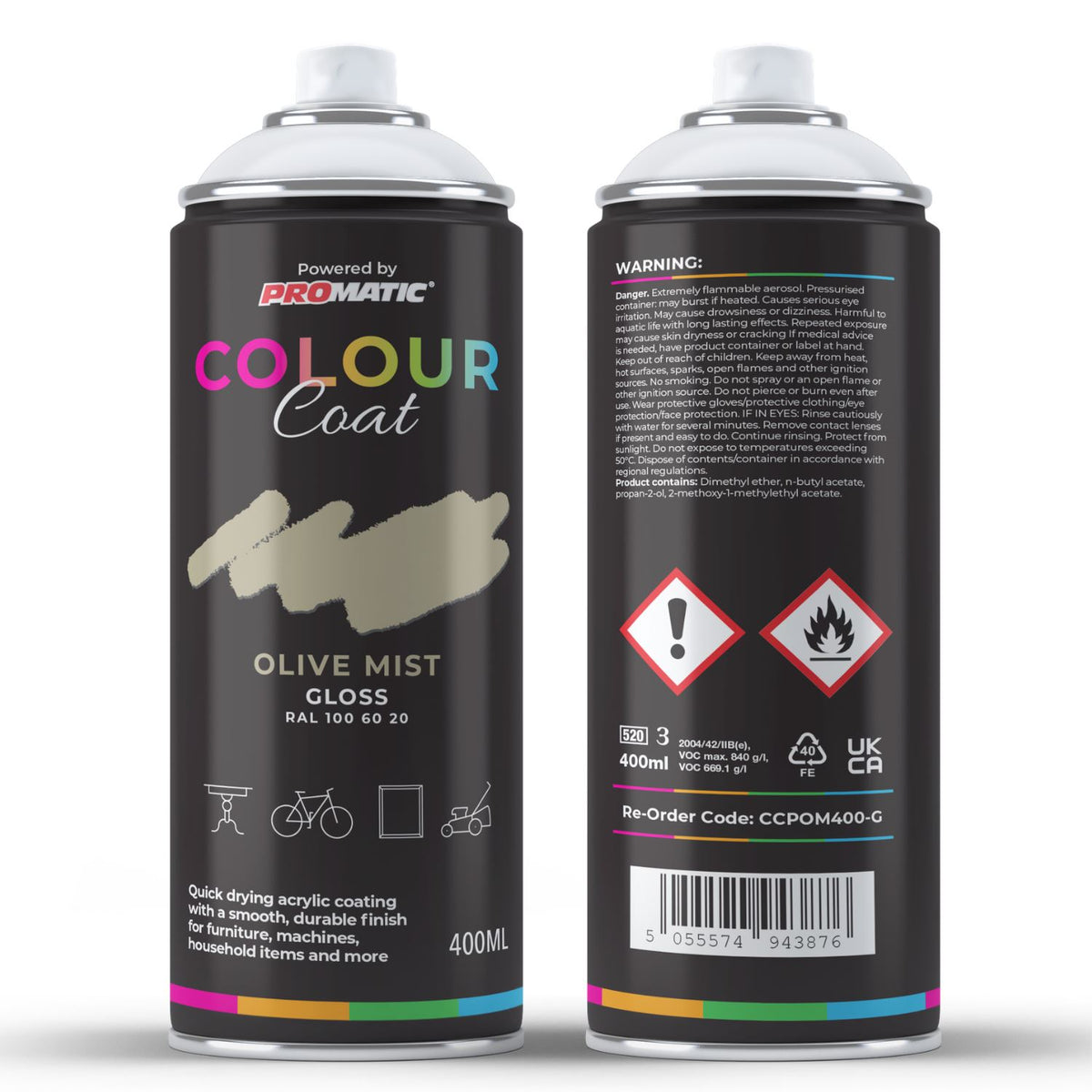 Olive Mist RAL 100 60 20 Gloss Spray Paint 400ml
