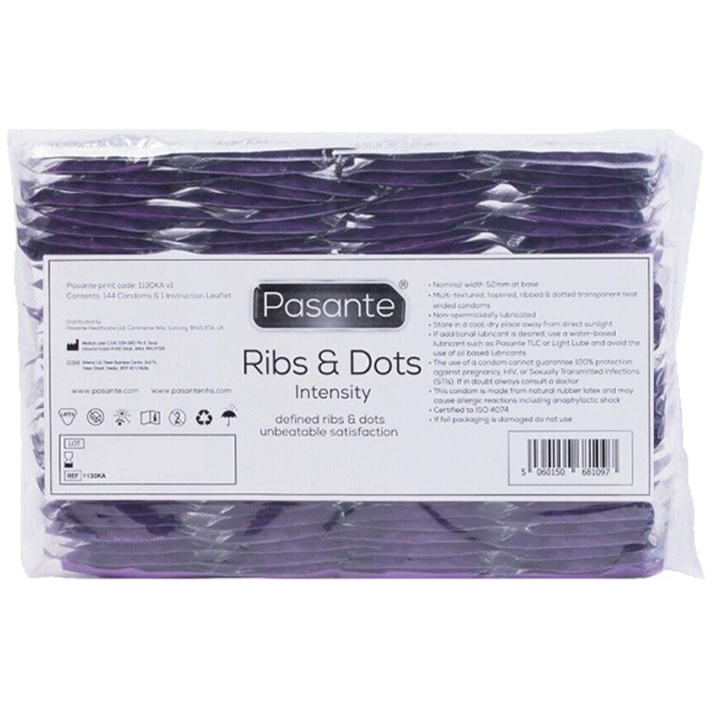 48X Pasante Ribs And Dots Condoms Intensity Male Condom