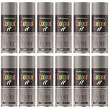12X Paint Factory Light Grey Gloss Spray Paint 400ml