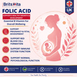 Brits Vita Folic Acid 400mcg 365 Tablets Healthy Pregnancy Support (Vit. B9)