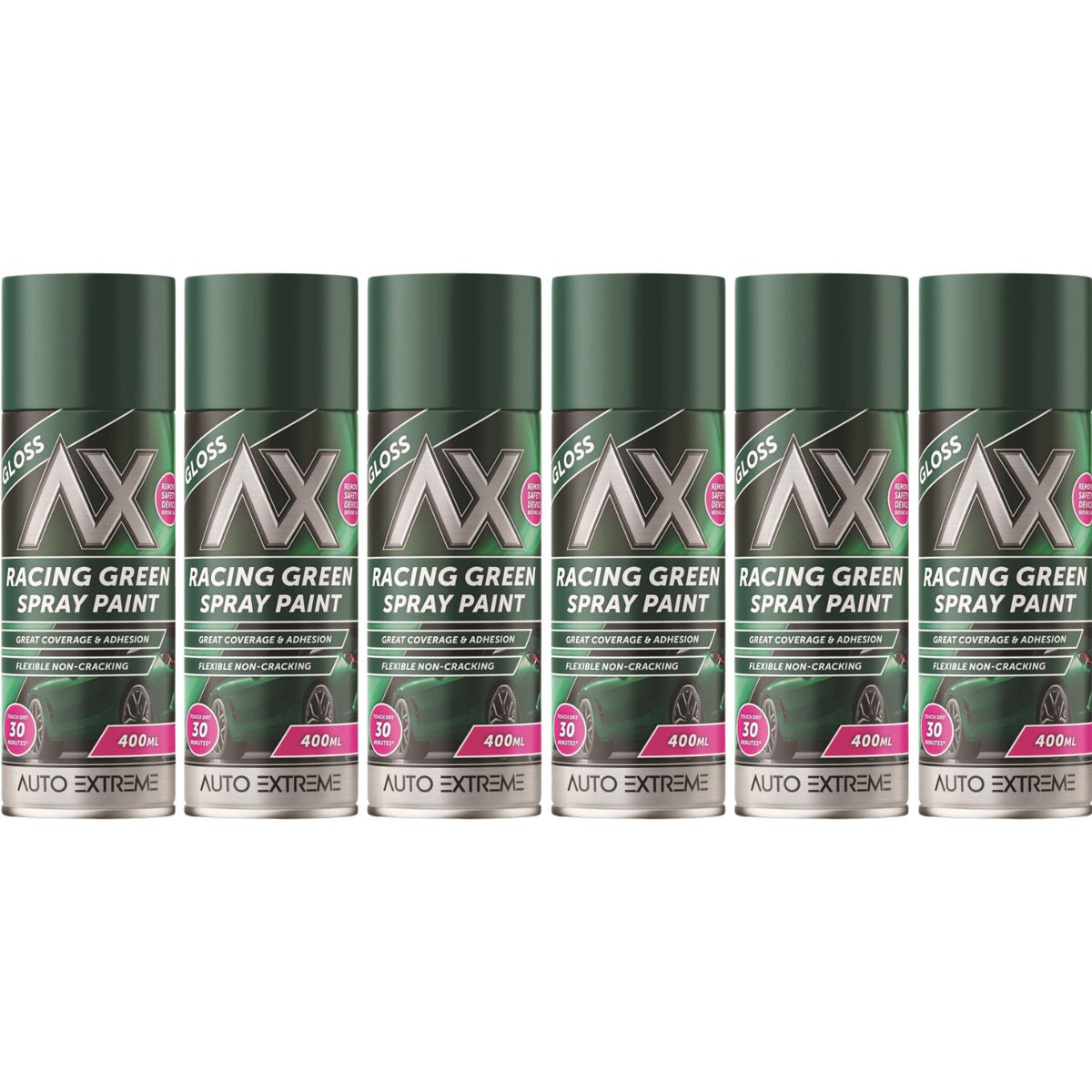 6X Auto Extreme Racing Green Spray Paint 400ml