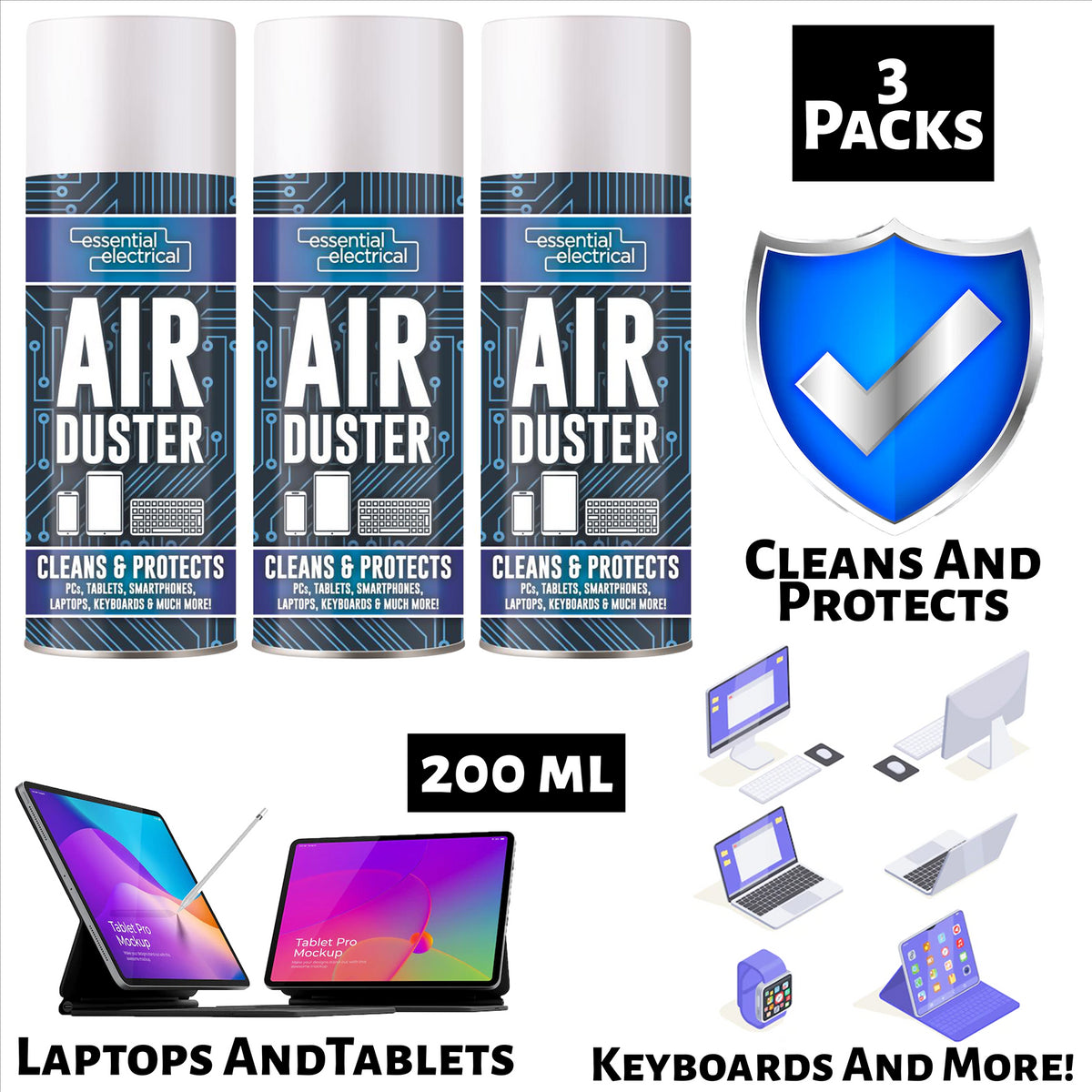 3X Air Duster Spray 200ml