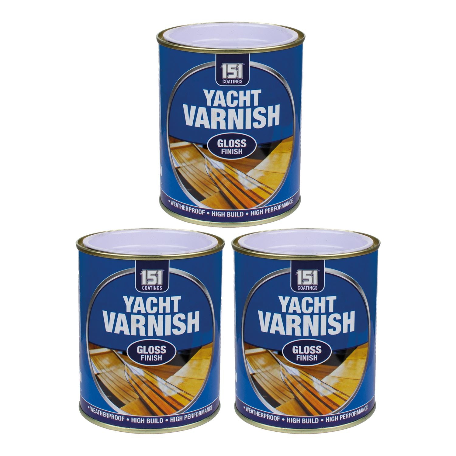 3X Yacht Varnish Gloss Paint 300ml Tin Paint