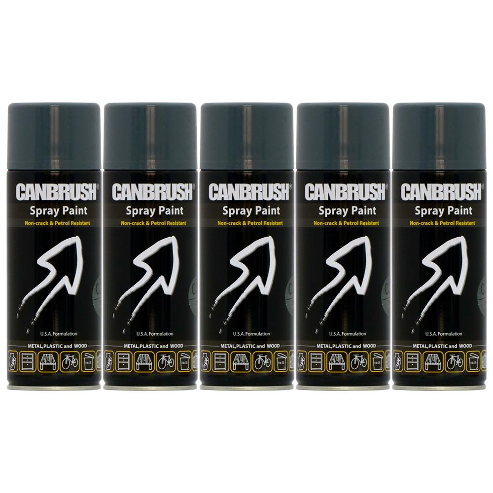 5X Canbrush C25 Dark Grey Spray Paint 400ml