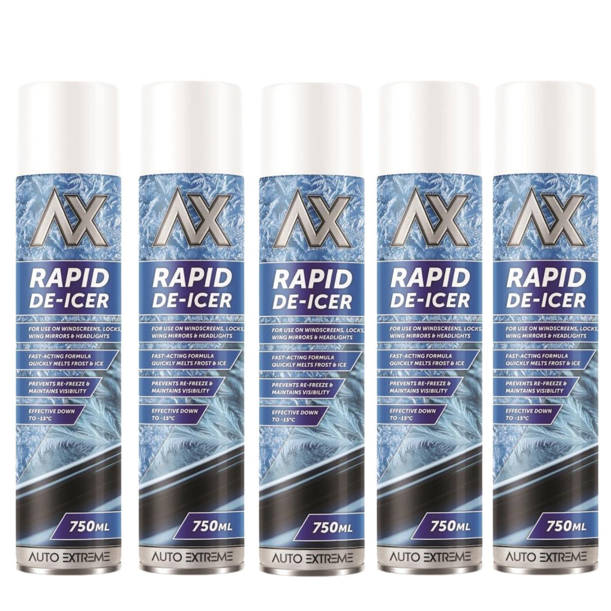 5X - Auto Extreme Fridge Freezer De-Icer Spray 750ml
