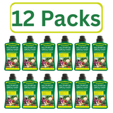Pack of 12 bottles of multi purpose liquid plant food for healthy plant growth and vibrant blooms