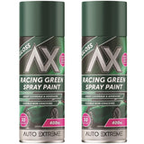 2X Auto Extreme Racing Green Spray Paint 400ml