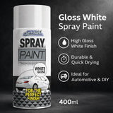 2X Gloss White Car Spray Paint 400ml