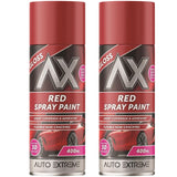 2X Auto Extreme Red Gloss Spray Paint 400ml