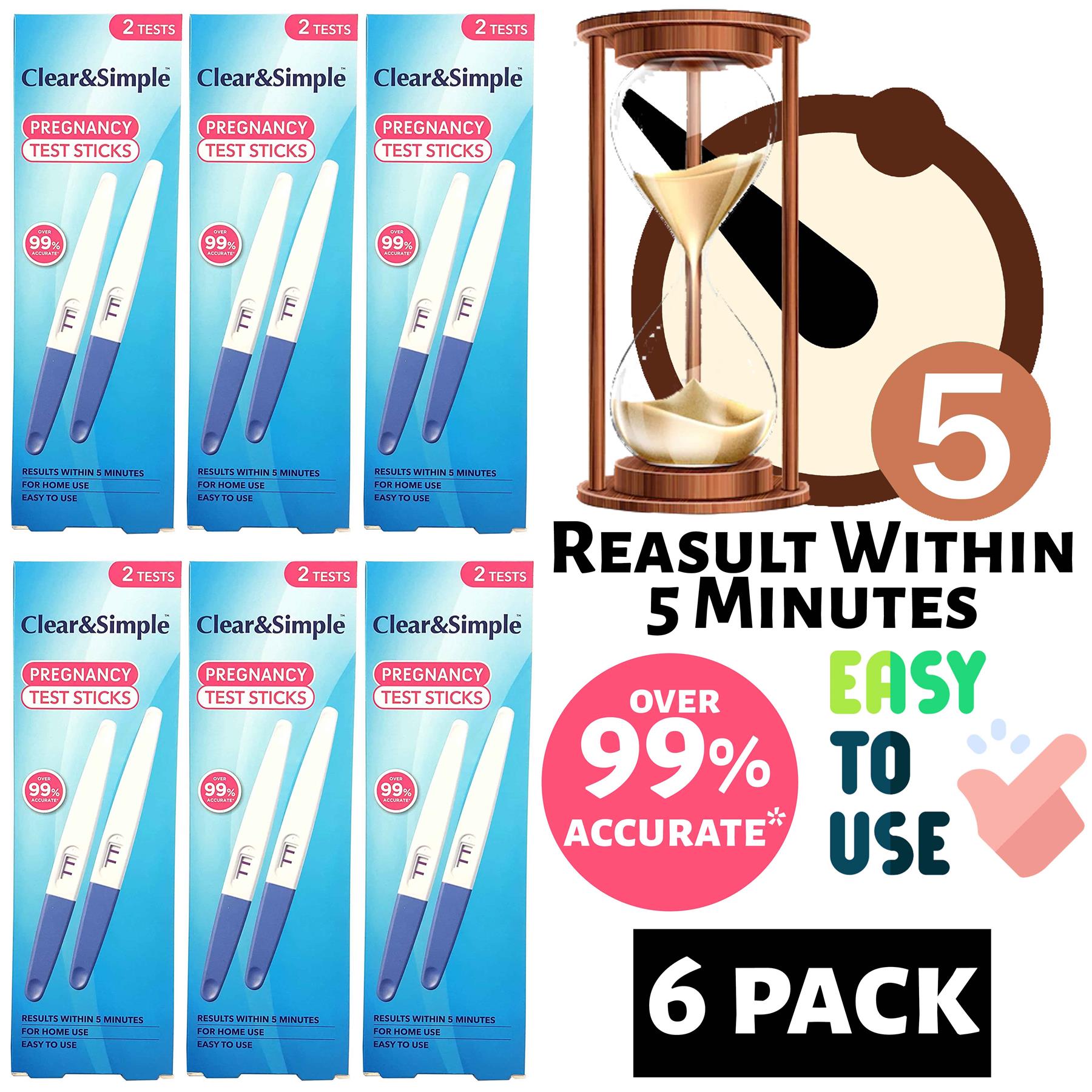 6X Clear & Simple Pregnancy Test Stick Twin Pack Pregnancy Test