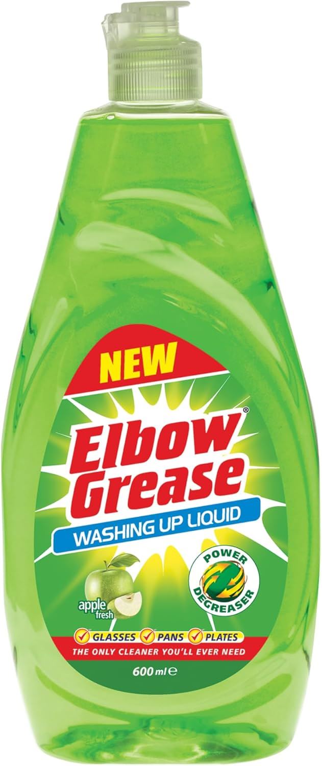 Elbow Grease washing up liquid bulk in apple scent for effective dish cleaning with power degreaser