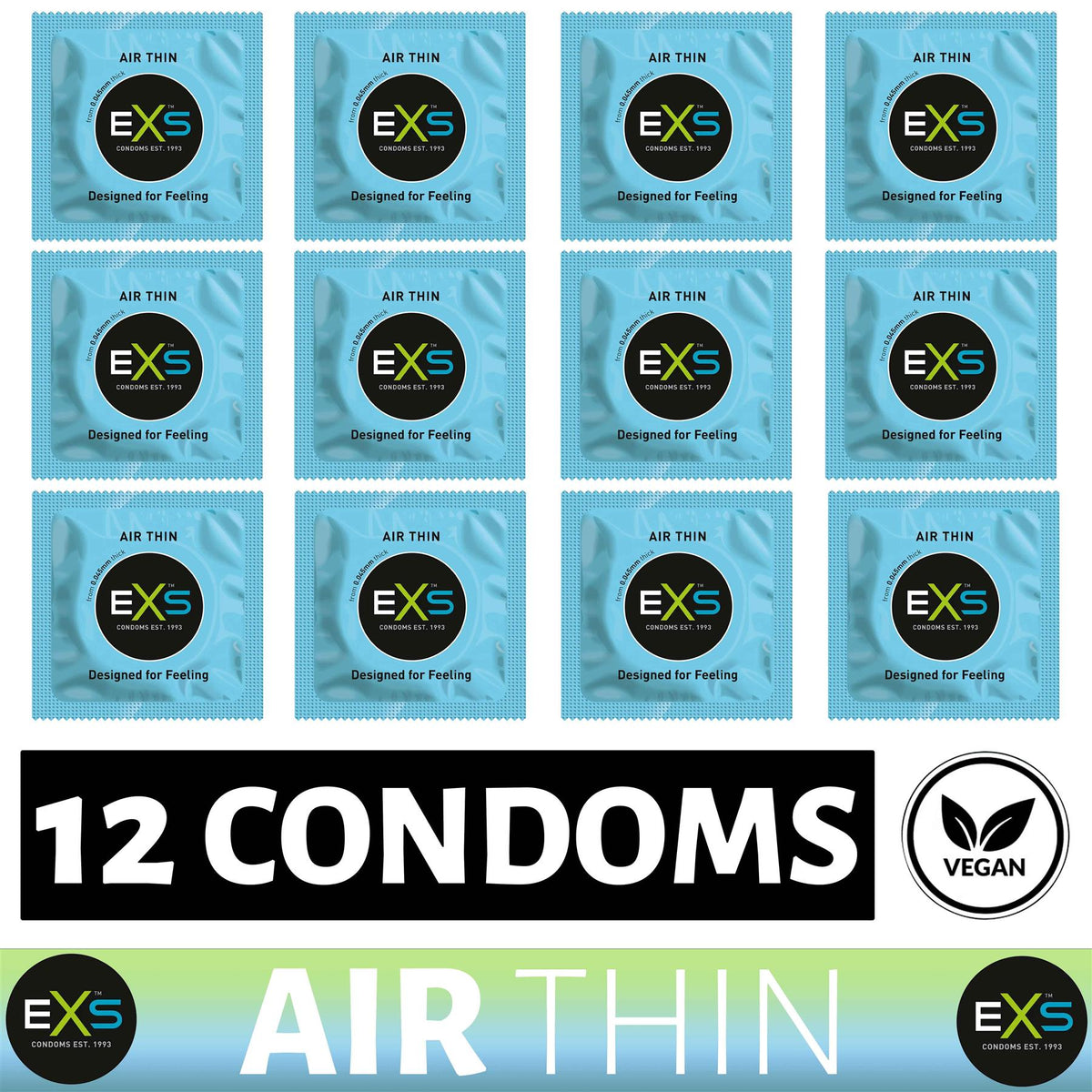 12X EXS Air Thin Condoms Male Condom