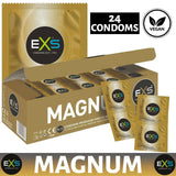 EXS Magnum condoms bulk purchase 24 vegan male condoms in gold packaging box