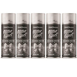 5X - Paint Factory Silver Glitter Effect Spray Paint 400ml