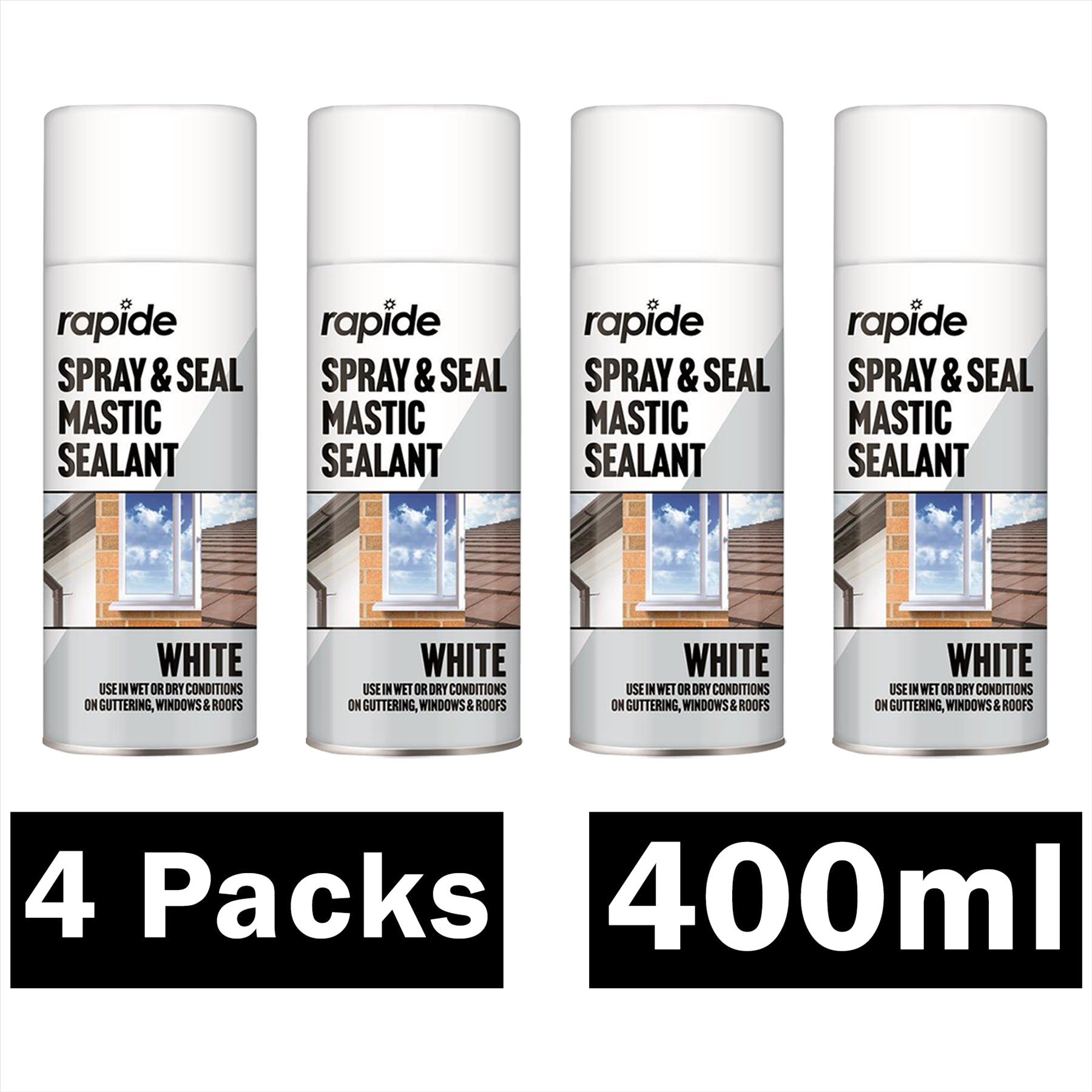 4X Rapide Spray And Seal 400ml White Sealant