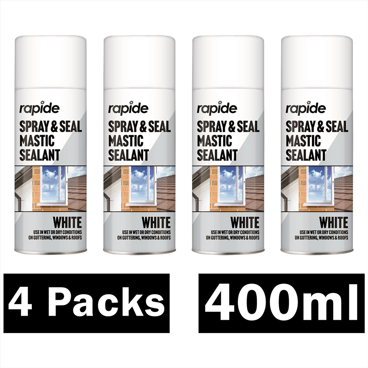 4X Rapide Spray And Seal 400ml White Sealant