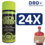 24X - Paint Factory Fluorescent Neon Green Spray Paint 200ml