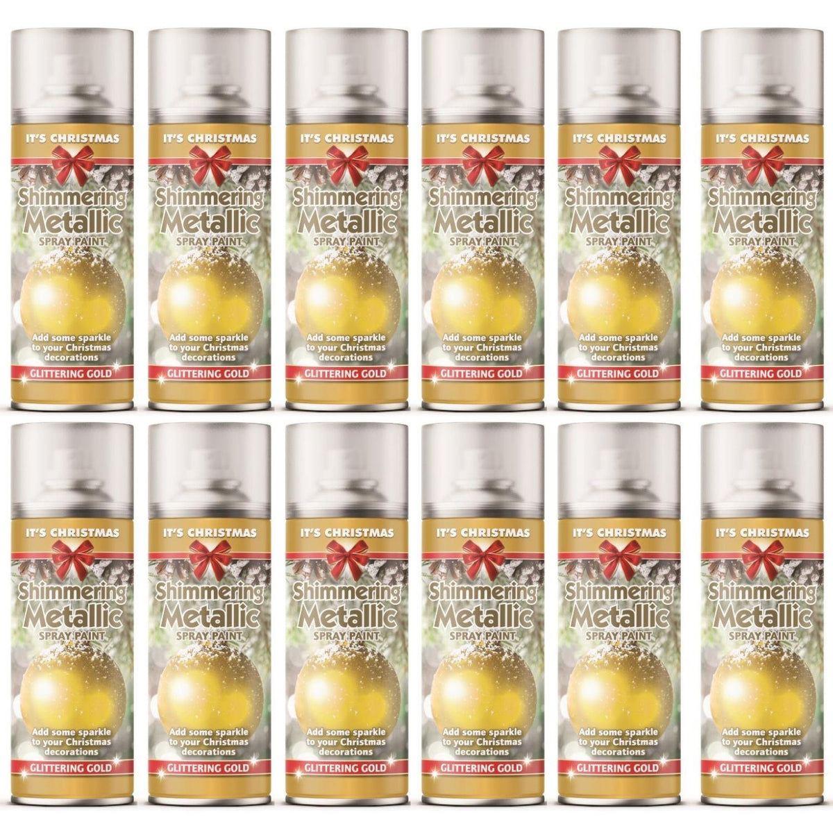12X - Rapide Christmas Metallic Gold 200ml Spray Paint