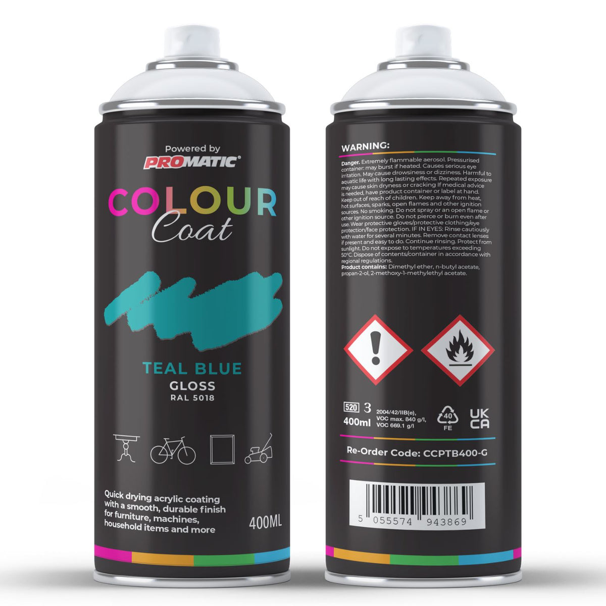 Teal Blue RAL 5018 Gloss Spray Paint 400ml