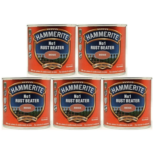 5X Hammerite No.1 Rustbeater Beige 250ml