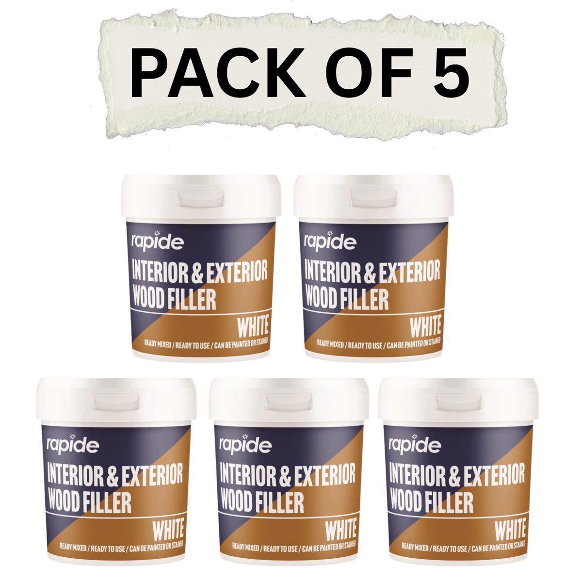 5X White Wood Filler Cracks Remover Smooth Interior Exterior  470G All Purpose