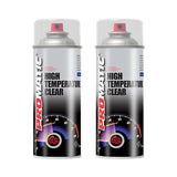 2X Promatic Clear High Temperature Spray Paint 400ml Spray Paint
