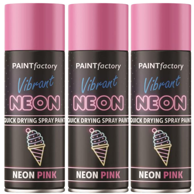 3X Paint Factory Fluorescent Neon Pink Spray Paint 200ml