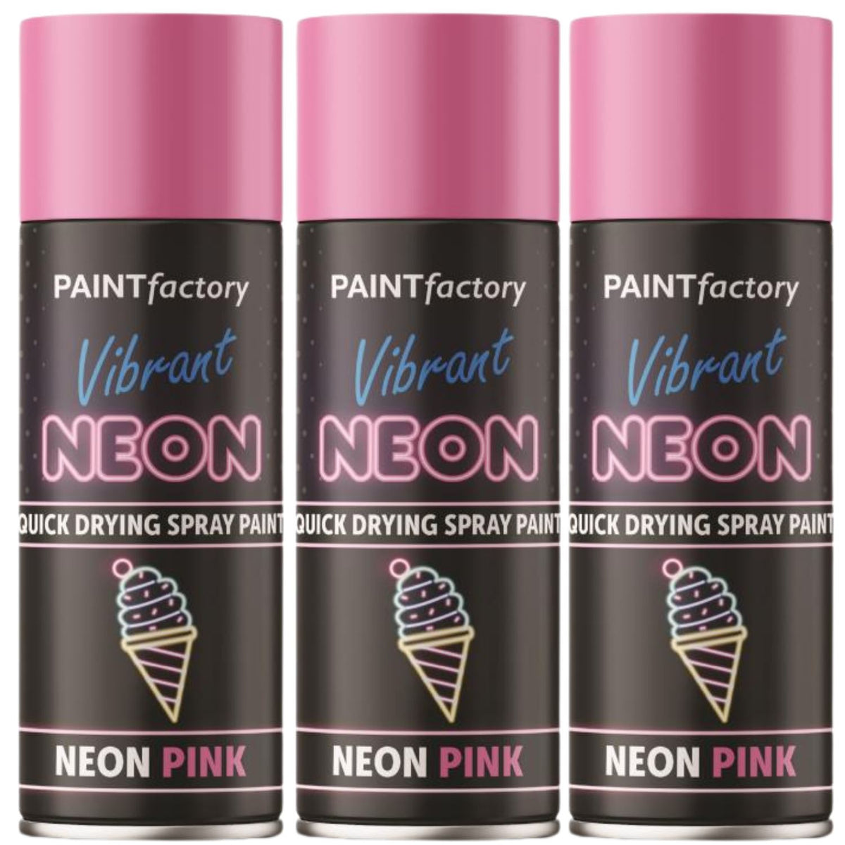 3X Paint Factory Fluorescent Neon Pink Spray Paint 200ml
