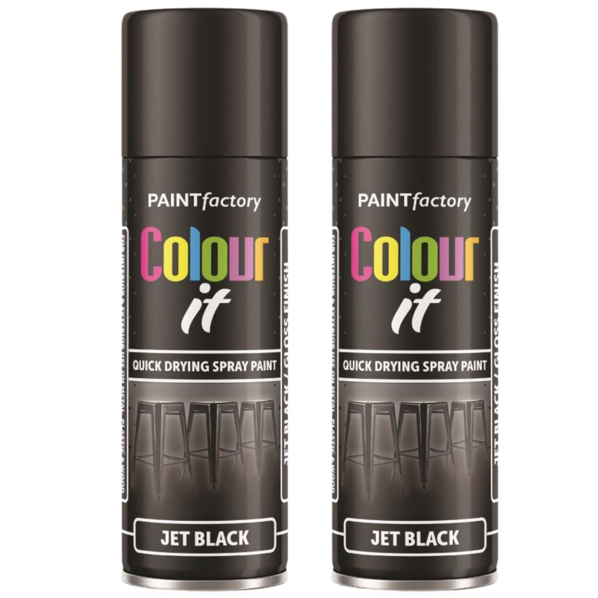2X Paint Factory Black Gloss 250ml